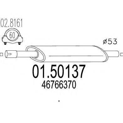 Средний глушитель выхлопных газов ROSI 20766