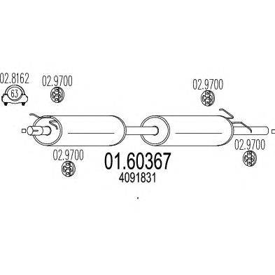 Глушитель выхлопных газов конечный ROSI 31693