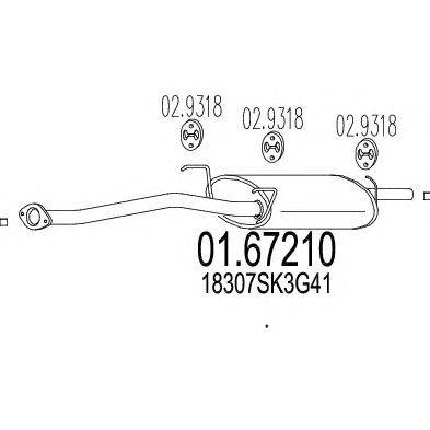 Глушитель выхлопных газов конечный TIMAX 230469