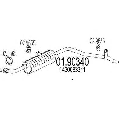 Глушитель выхлопных газов конечный MTS 01.90340