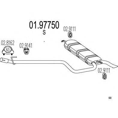 Глушитель выхлопных газов конечный MTS 01.97750