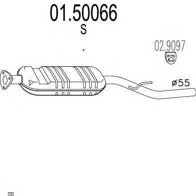 Средний глушитель выхлопных газов MTS 01.50066