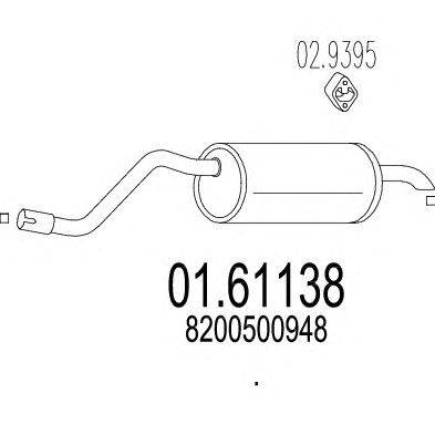 Глушитель выхлопных газов конечный MTS 01.61138