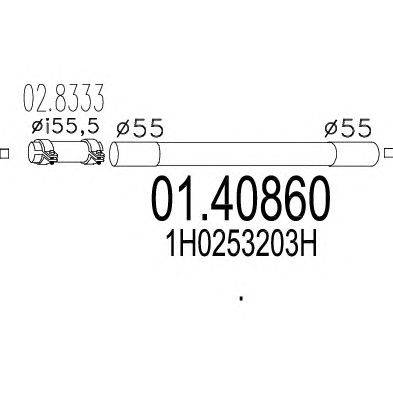Труба выхлопного газа MTS 01.40860