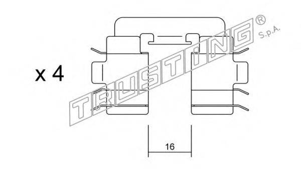 Комплектующие, колодки дискового тормоза TRUSTING KIT.050