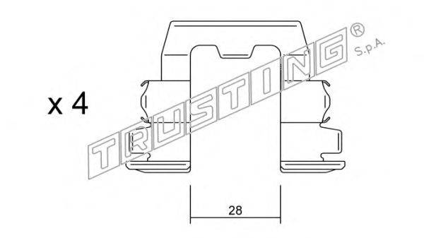 Комплектующие, колодки дискового тормоза TRUSTING KIT.059