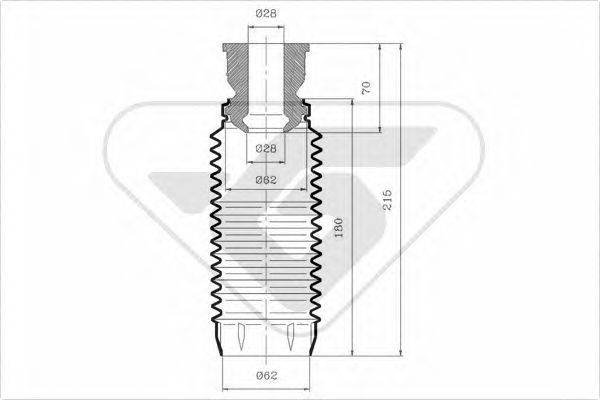 Пылезащитный комилект, амортизатор HUTCHINSON KP105