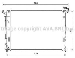 Радиатор, охлаждение двигателя AVA QUALITY COOLING HY2285