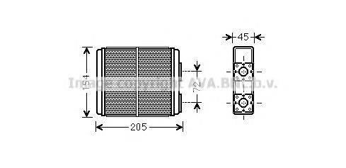 Теплообменник, отопление салона AVA QUALITY COOLING OL6403