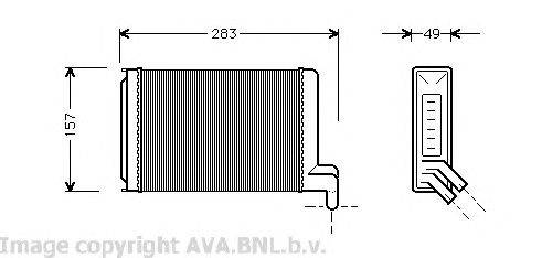 Теплообменник, отопление салона AVA QUALITY COOLING VW6067