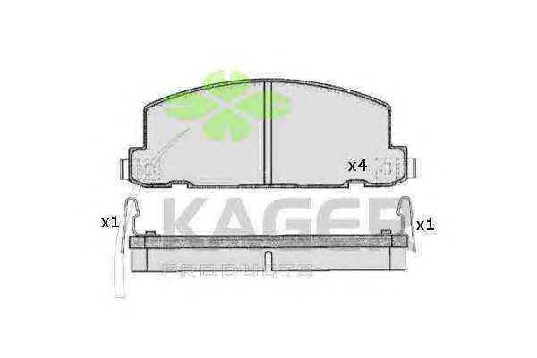 Комплект тормозных колодок, дисковый тормоз KAGER 20880