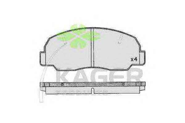 Комплект тормозных колодок, дисковый тормоз KAGER 21243