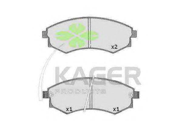 Комплект тормозных колодок, дисковый тормоз KAGER 350265