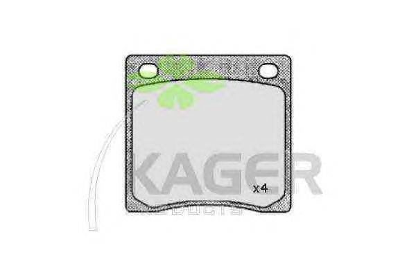 Комплект тормозных колодок, дисковый тормоз KAGER 350386