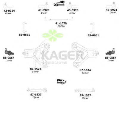 Подвеска колеса KAGER 801263