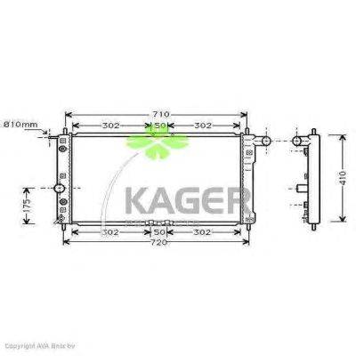 Радиатор, охлаждение двигателя KAGER 31-0305