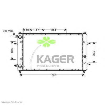 Радиатор, охлаждение двигателя KAGER 31-1199