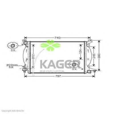 Радиатор, охлаждение двигателя KAGER 311635