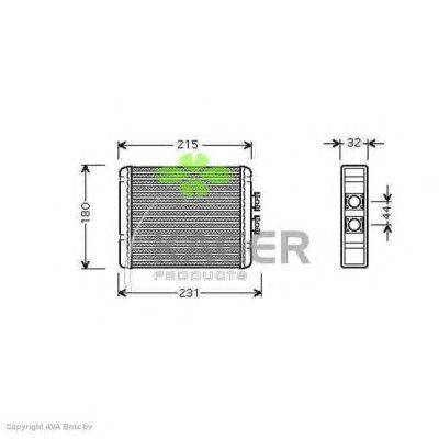 Теплообменник, отопление салона KAGER 32-0205