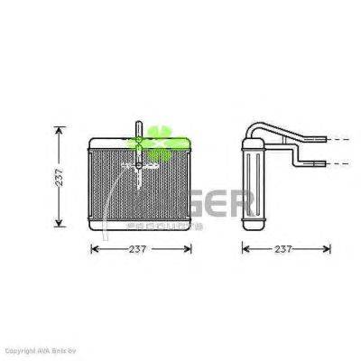 Теплообменник, отопление салона KAGER 32-0358