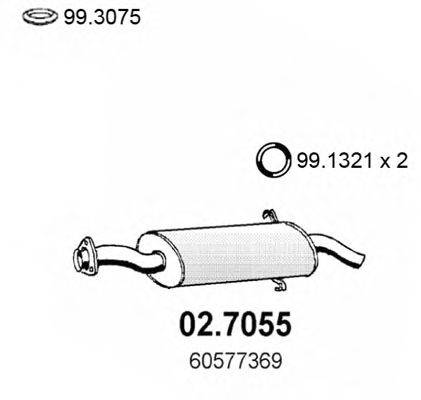 Глушитель выхлопных газов конечный ASSO 02.7055