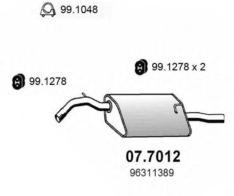 Глушитель выхлопных газов конечный ASSO 07.7012