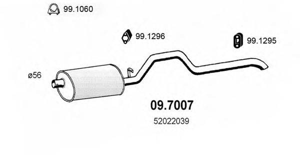 Глушитель выхлопных газов конечный ASSO 09.7007