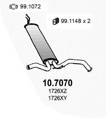 Глушитель выхлопных газов конечный ASSO 10.7070