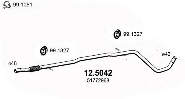 Труба выхлопного газа ASSO 125042