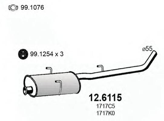 Средний глушитель выхлопных газов ASSO 12.6115