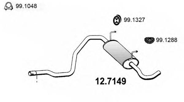 Глушитель выхлопных газов конечный ASSO 127149