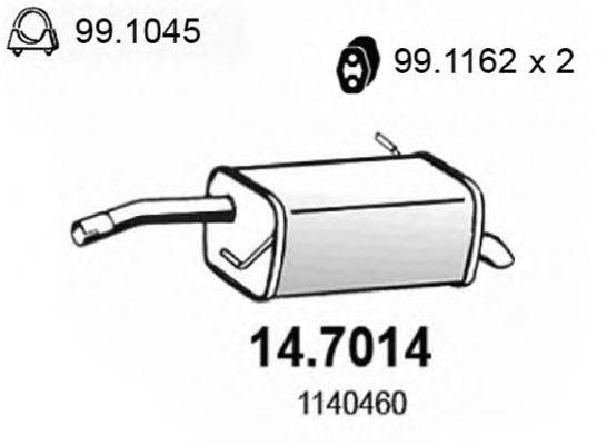 Глушитель выхлопных газов конечный ASSO 14.7014