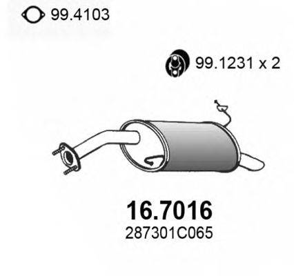 Глушитель выхлопных газов конечный ASSO 167016
