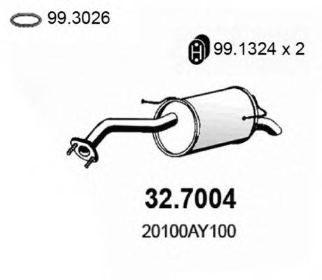 Глушитель выхлопных газов конечный ASSO 32.7004