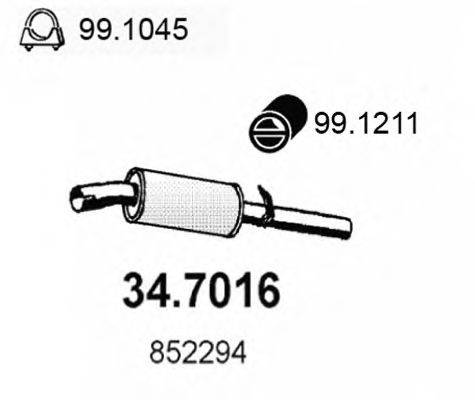 Глушитель выхлопных газов конечный ASSO 34.7016