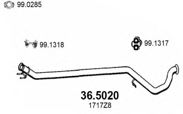 Труба выхлопного газа ASSO 36.5020