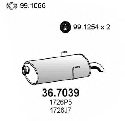 Глушитель выхлопных газов конечный ASSO 36.7039