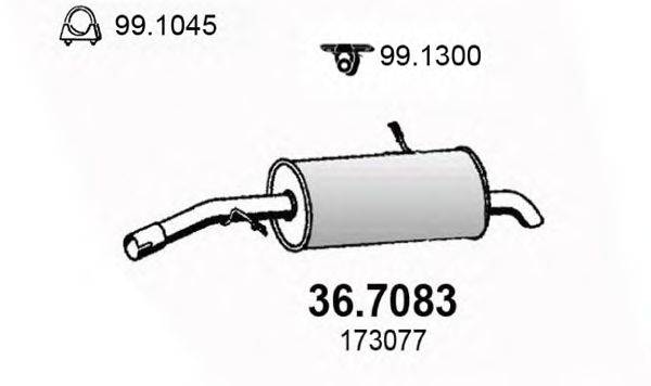 Глушитель выхлопных газов конечный ASSO 36.7083