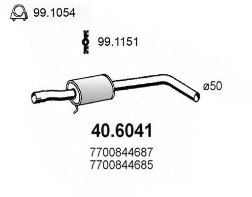 Средний глушитель выхлопных газов ASSO 406041