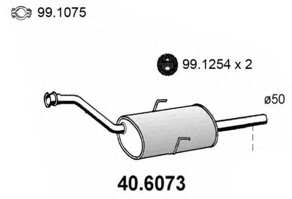 Средний глушитель выхлопных газов ASSO 40.6073