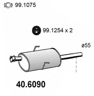 Средний глушитель выхлопных газов ASSO 40.6090