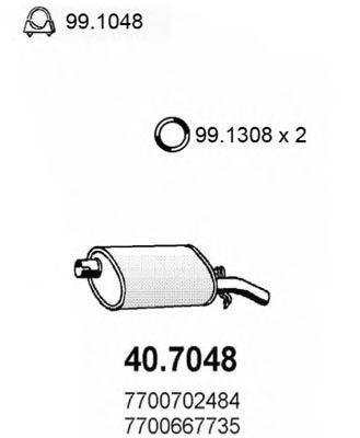 Глушитель выхлопных газов конечный ASSO 40.7048