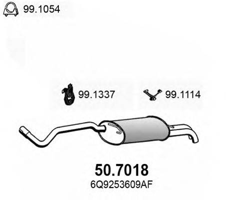 Глушитель выхлопных газов конечный ASSO 50.7018