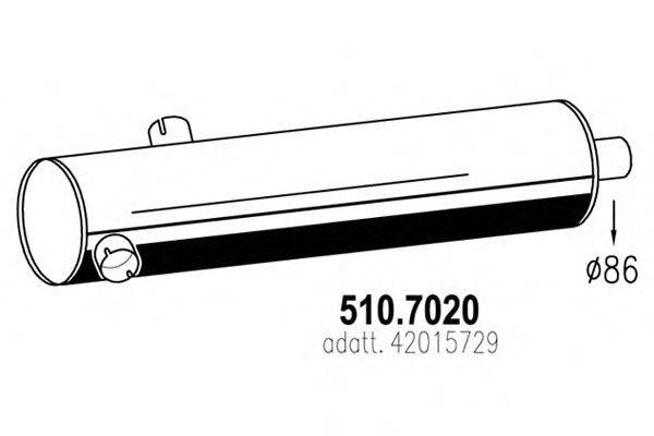 Средний / конечный глушитель ОГ ASSO 510.7020