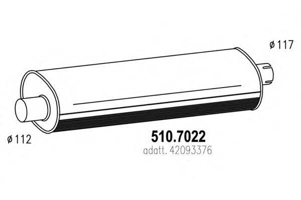 Средний / конечный глушитель ОГ ASSO 510.7022