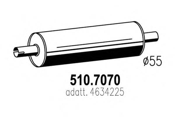 Средний / конечный глушитель ОГ ASSO 510.7070