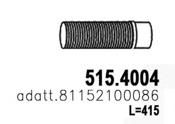 Гофрированная труба, выхлопная система ASSO 515.4004