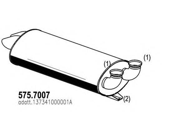 Средний / конечный глушитель ОГ ASSO 575.7007