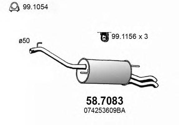 Глушитель выхлопных газов конечный ASSO 58.7083