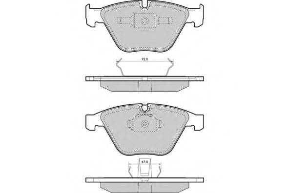 Комплект тормозных колодок, дисковый тормоз E.T.F. 12-1454